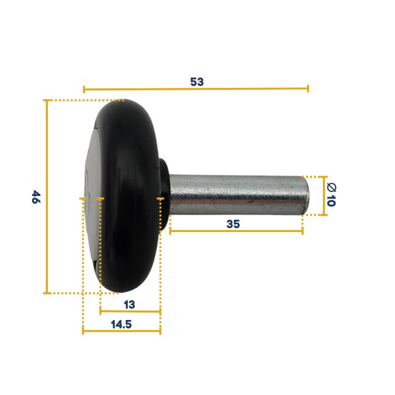 Roulette basse pour portes de garage sectionnelles Tubauto 3040311