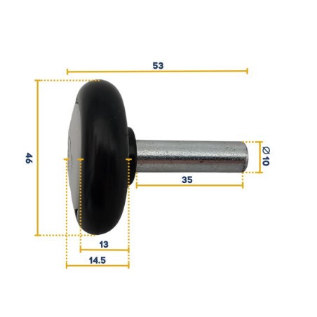 Roulette basse pour portes de garage sectionnelles Tubauto 3040311