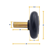 Roulette intermédiaire Tubauto axe 40mm pour portes sectionnelles à ferrure N, Z ou L 3039956