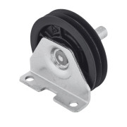 vue arrière d'une poulie de renvoi de câble Tubauto pour porte sectionnelle à ressorts de traction 3047257