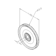 Dimensions poulie diamètre 140mm pour porte de garage