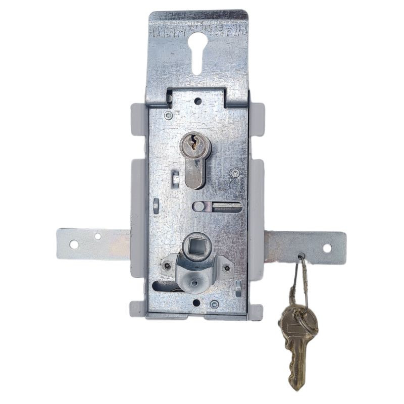 Vue de face serrure pour portes de garage basculantes Tubauto 1019711