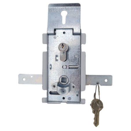 Vue de face serrure pour portes de garage basculantes Tubauto 1019711