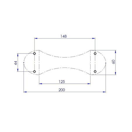 Plan Poignée blanche pour porte de garage sectionnelle ou coulissante