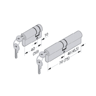 Jeu de cylindres pour portes de garage à portillon Tubauto 1520701