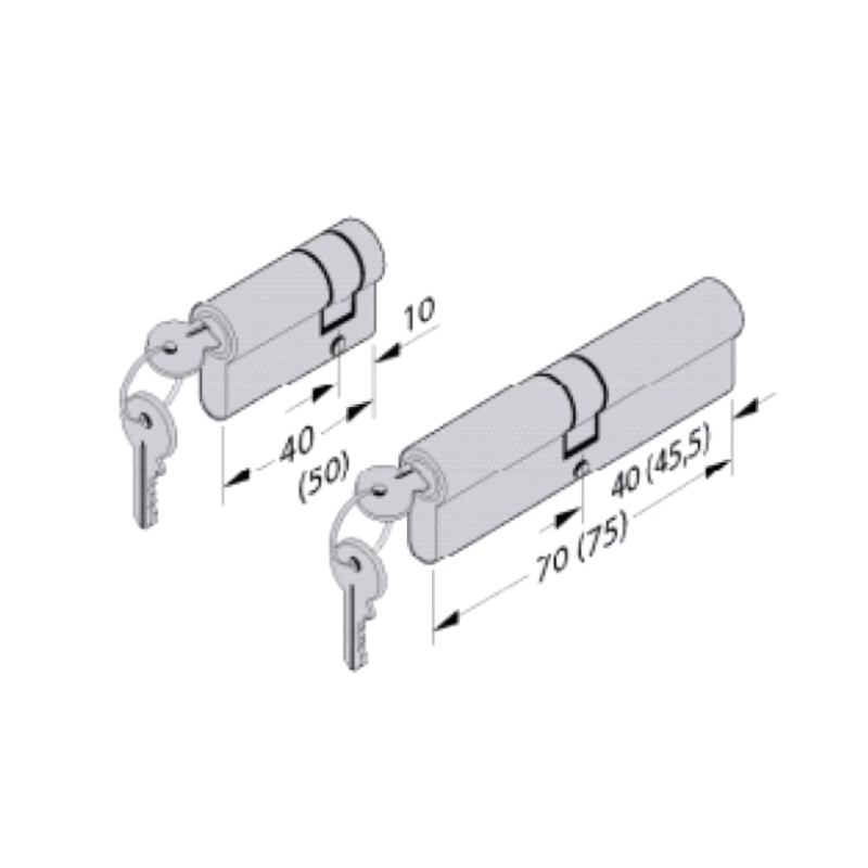 Jeu de cylindres pour portes de garage à portillon Tubauto 1520701