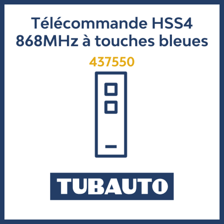 Télécommande HSS4 868MHz pour motiorisation Tubauto