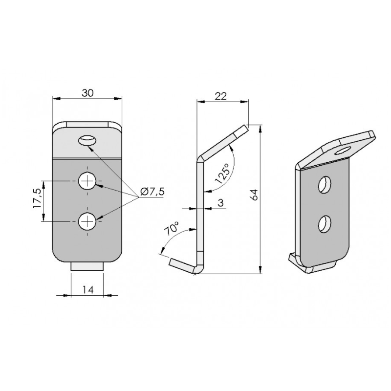 Accroche bas pour mono ressort de porte de garage