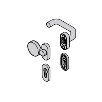 Poignée à bouton fixe cylindre profilé Tubauto pour porte de garage