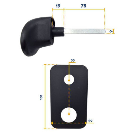 Poignée avec Garniture extérieure Tubauto pour porte de garage