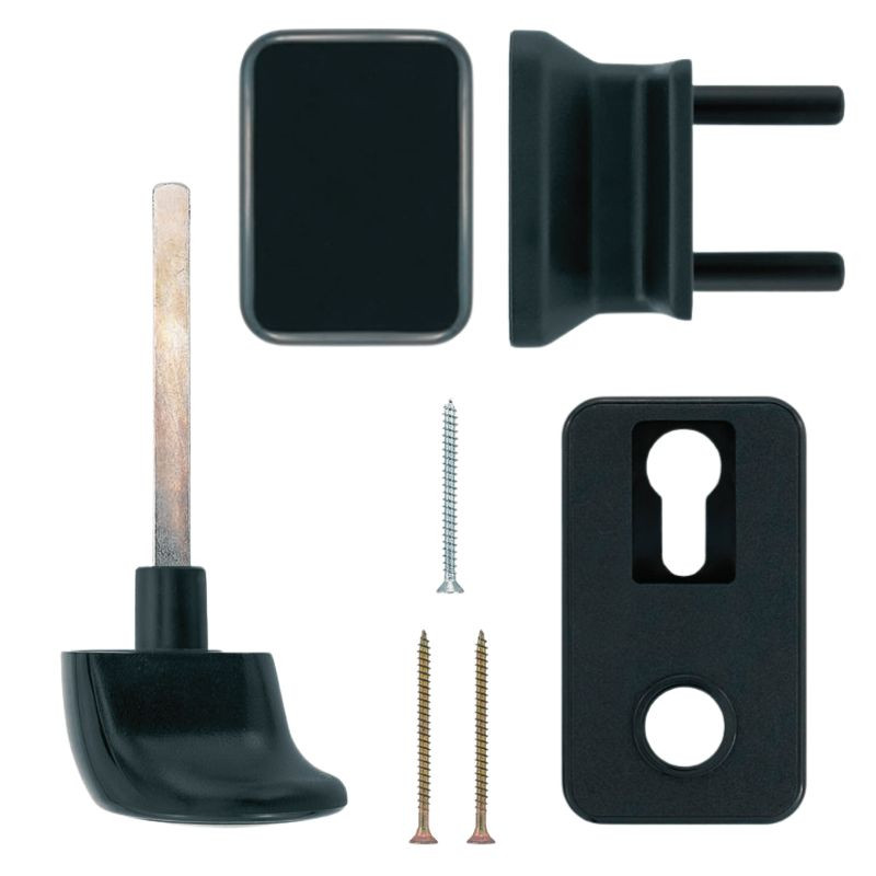 Poignée extérieure noire avec garniture Tubauto pour porte de garage