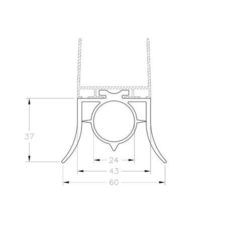 Côte Joint d'étanchéité bas pour porte de garage sectionnelle