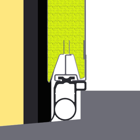 Schéma d'installation Joint d'étanchéité bas pour porte de garage sectionnelle
