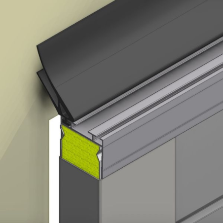 Vue installé Joint d'étanchéité haut pour porte de garage sectionnelle
