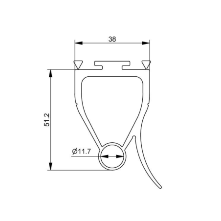 Côtes joint d'étanchéité bas pour porte de garage sectionnelle