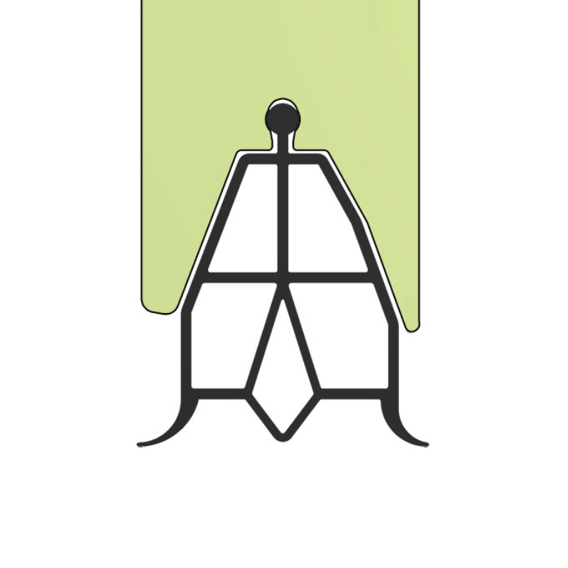 Joint d'étanchéité bas interne aux panneaux 60mm EPCO pour porte de garage sectionnelle