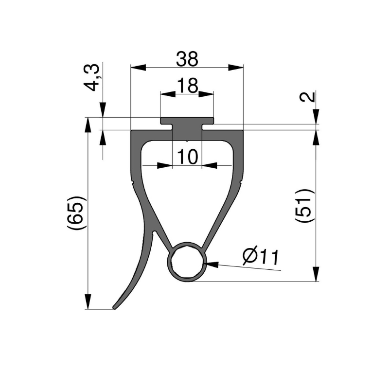 Côte joint d'étanchéité bas pour porte de garage sectionnelle