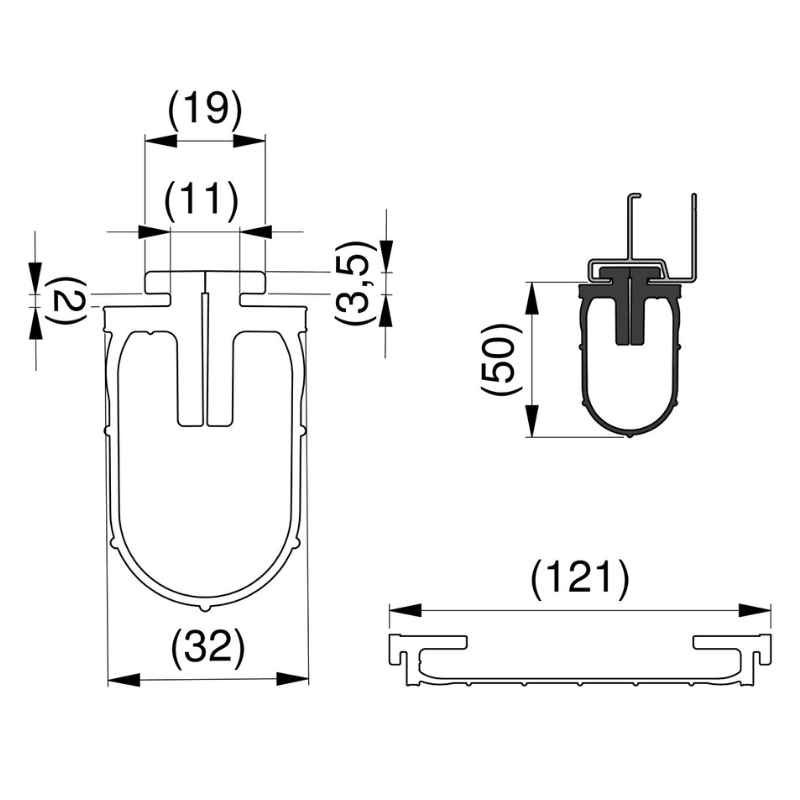 Côtes Joint d'étanchéité bas pour porte de garage sectionnelle