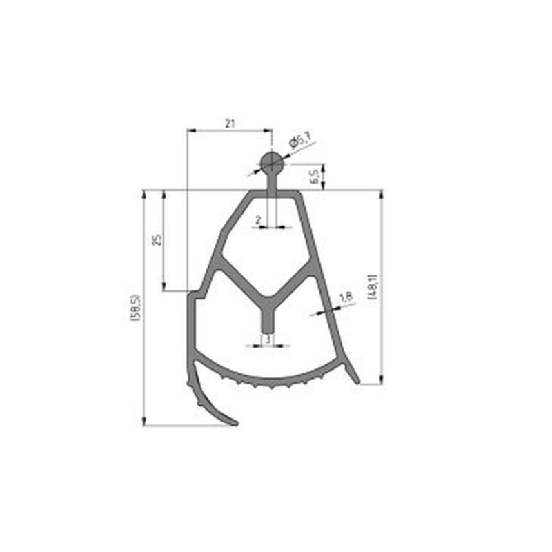 Côtes Joint d'étanchéité bas pour porte de garage sectionnelle
