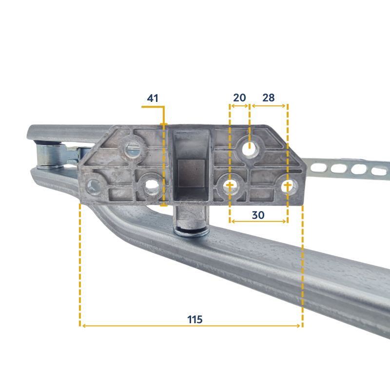 Bras de basculement Droit Hörmann pour une porte de garage S95 870423