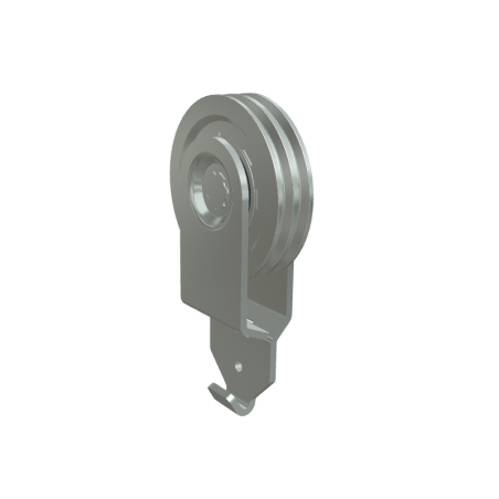 Accroche ressort avec poulie de câble pour porte de garage sectionnelle