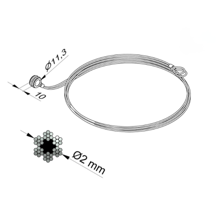 Paire de câbles 2mm pour porte de garage sectionnelle Europa Gypass