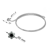 Paire de câbles 2mm pour porte de garage sectionnelle Europa Gypass