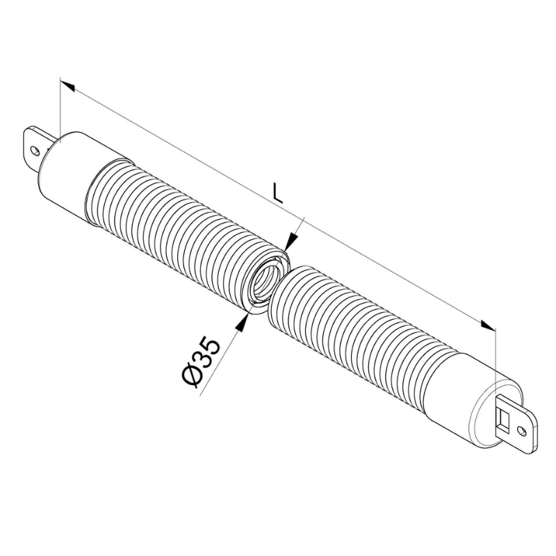 Plan du ressort de traction pour porte de garage sectionnelle