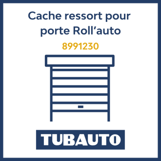 Cache ressort blanc RAL 9016 pour porte de garage enroulable Roll'auto Tubauto.