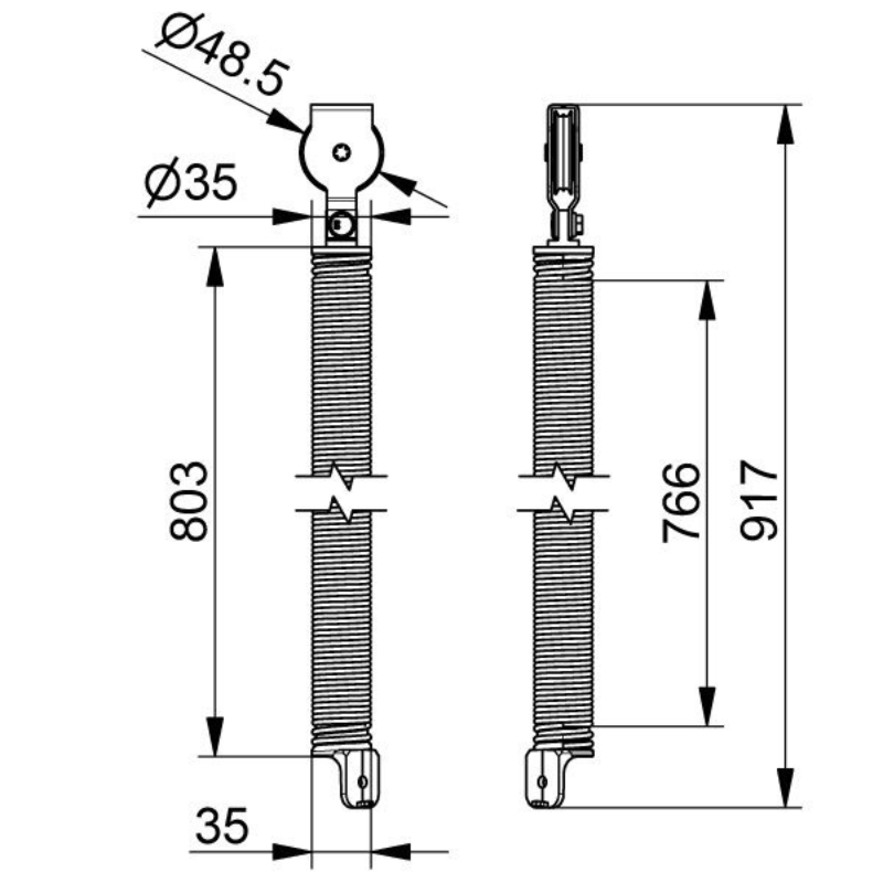 Côtes ressort de traction pour porte de garage  sectionnelle Aludoor