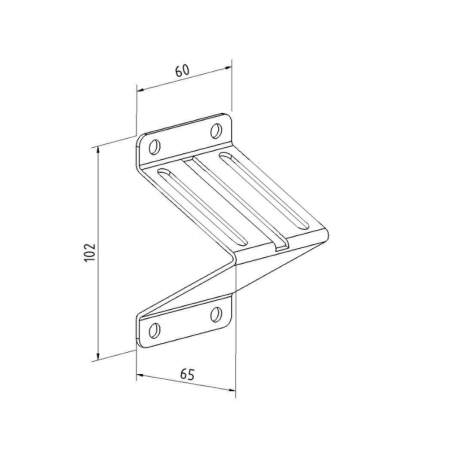 Côtes base de support roulette supérieur Normstahl pour porte Smart XL
