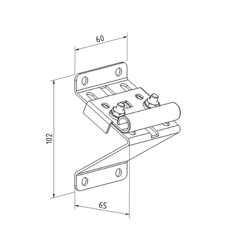 Côtes ensemble complet support roulette supérieur Normstahl pour porte de garage Smart XL
