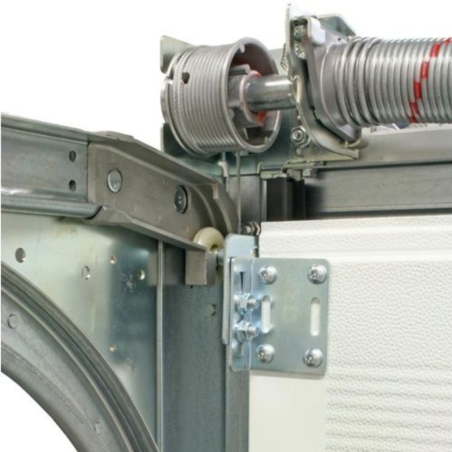 Vue posé paire de tambours de câble Normstahl pour porte de garage sectionnelle