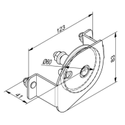 Côtes poulie de câble 3 mm droite pour porte de garage Normstahl