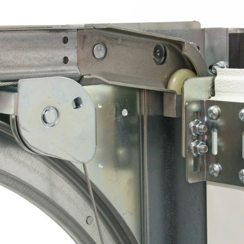 Vue posé poulie de câble 3 mm droite pour porte de garage Normstahl