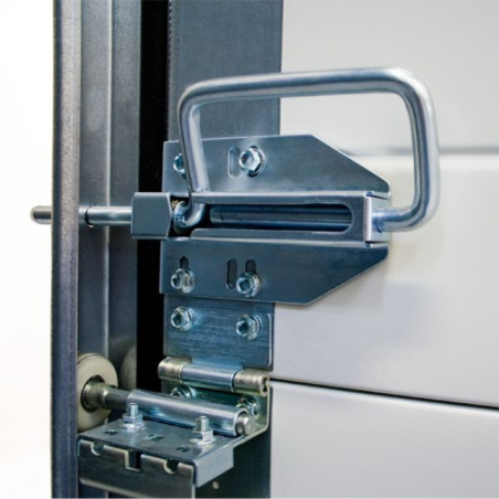 Vue posé verrou latéral Normstahl pour porte de garage