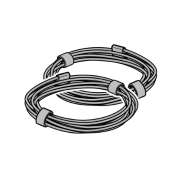 Paire de câbles en acier diamètre 2mm pour porte enroulable Rollmatic Hörmann