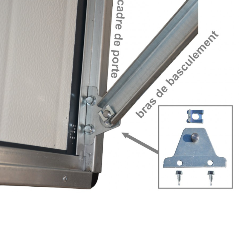 Kit bras de basculement et fixation pour porte basculante