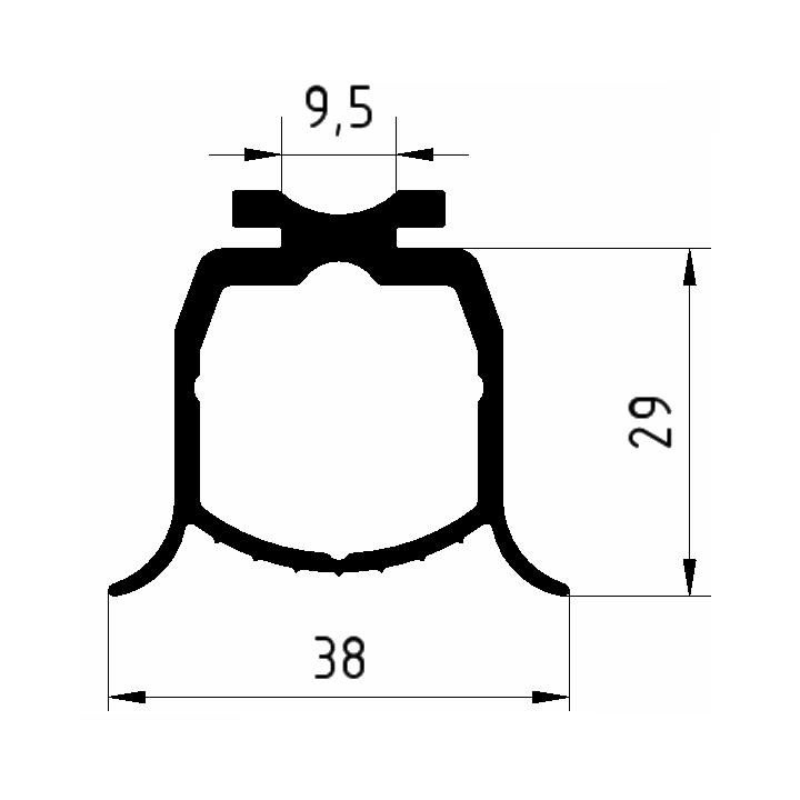 Côtes Joint d'étanchéité bas 2 lèvres Normstahl pour porte de garage sectionnelle