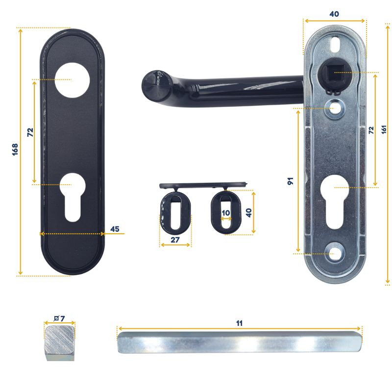 Côtes poignée de portillon de porte de garage basculante Hörmann n80