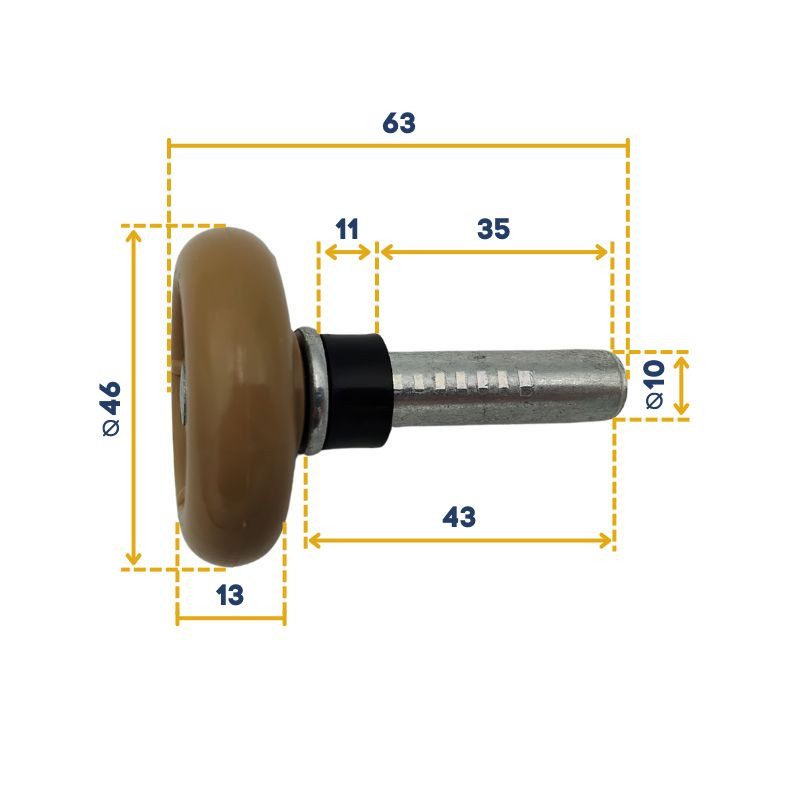 Côtes roulette Hörmann pour portes de garage sectionnelles entre 1986 et 1992
