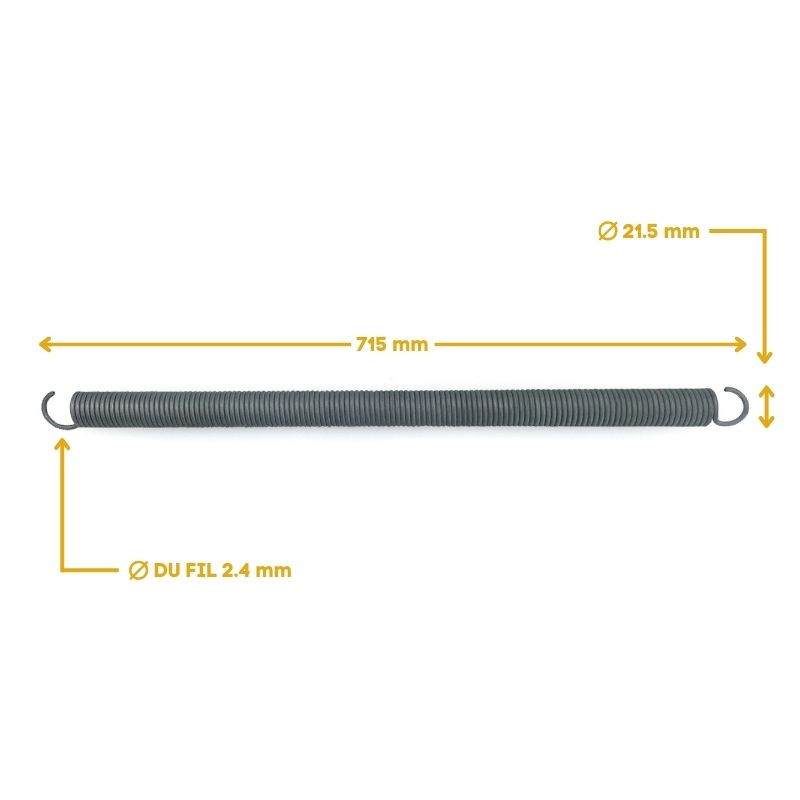 Ressort de traction Longueur 71.5 cm type c pour porte de garage basculante F013