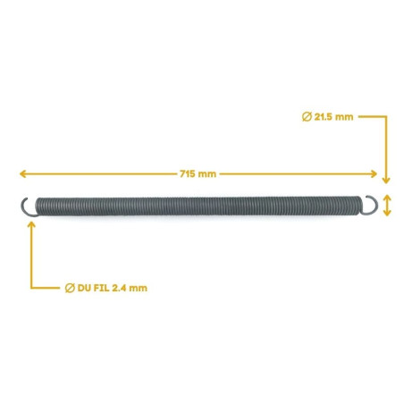 Ressort de traction Longueur 71.5 cm type c pour porte de garage basculante F013
