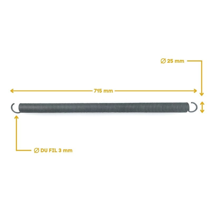 Ressort de traction Longueur 71.5 cm type E pour porte de garage basculante F015