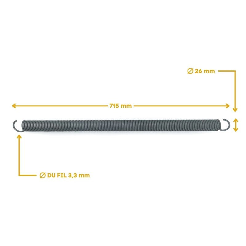 Ressort de traction Longueur 71.5 cm type F pour porte de garage basculante F1353