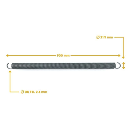 Ressort de traction Longueur 90 cm type C pour porte de garage basculante F016