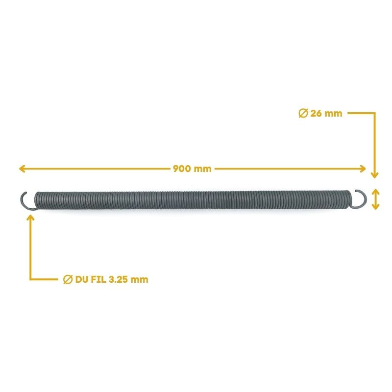 Ressort de traction Longueur 90 cm type F pour porte de garage basculante F1352