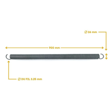 Ressort de traction Longueur 90 cm type F pour porte de garage basculante F1352