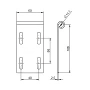 Support de roulette 60 mm Normstahl pour porte de garage sectionnelle Smart 42.