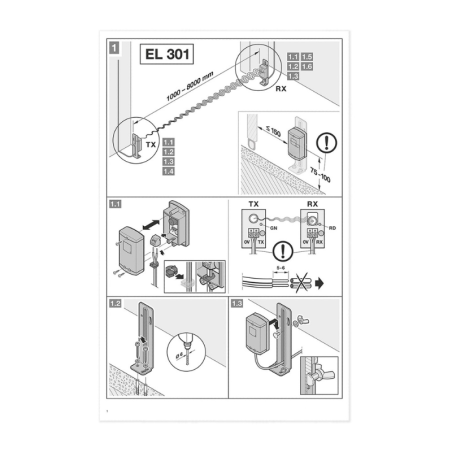 Notice cellules photoélectriques 1 faisceau EL 301 Hormann